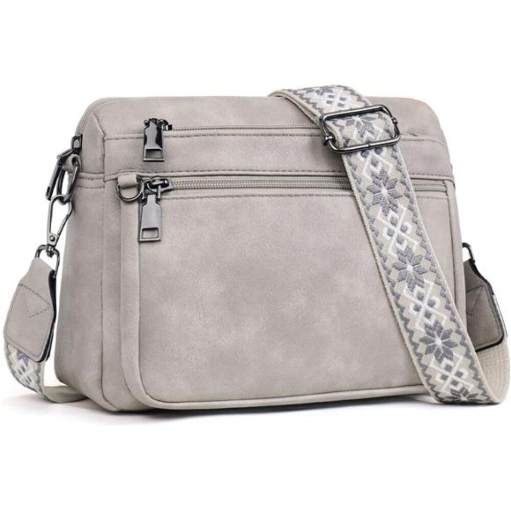 Vegan Leather Crossbody Purse Womens Shoulder Bag Camera Bag RFID Card Slots